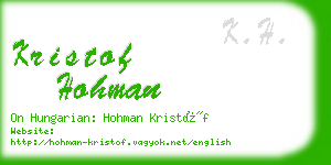 kristof hohman business card